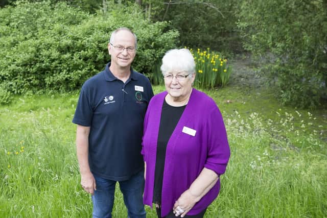 Peter Strachan pictured with Dianne Finnie at Kingfisher Lake in Thorplands.