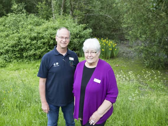 Peter Strachan pictured with Dianne Finnie at Kingfisher Lake in Thorplands.