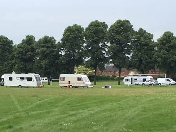 A group of travellers has now set up camp on a park in Kingsthorpe.