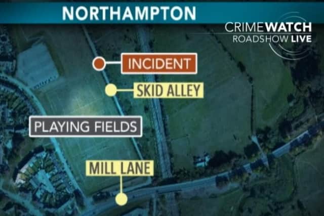 BBC Crimewatch Live produced this map of the incident area. Courtesy of BBC Crimewatch Live.