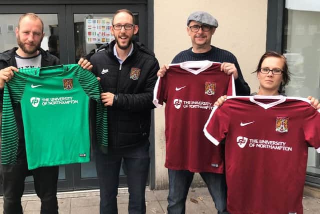 NTFC handed over free football kits to the Hope Centre in time for the World Cup.
