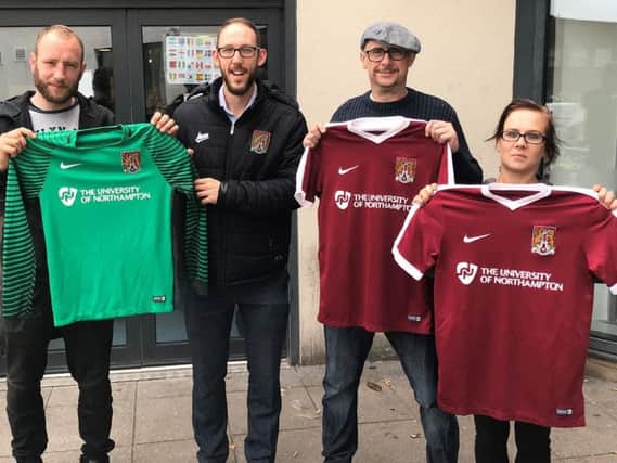 NTFC handed over free football kits to the Hope Centre in time for the World Cup.