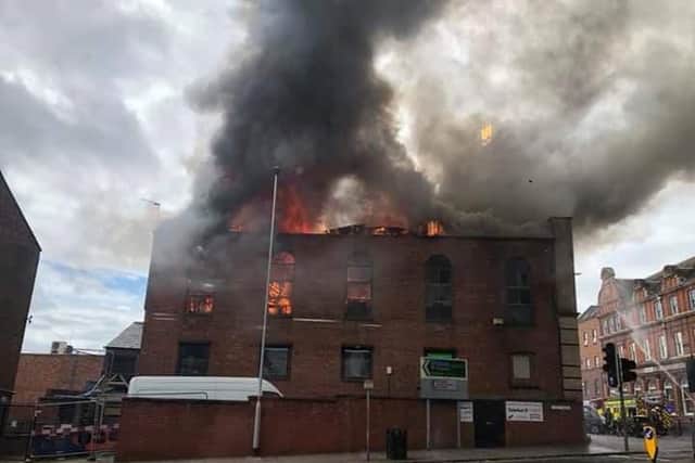 The blaze took place opposite Steffans Jewellers.