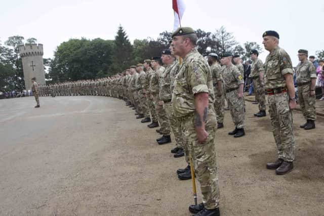 Cadets from across 7 Brigade at the Cadet Commission Parade Belvoir Castle Grantham Leicestershire NNL-180620-150859001
