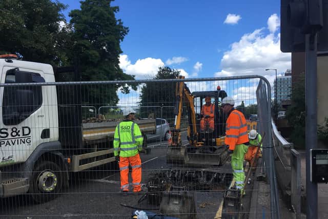 Emergency sinkhole contractors have been stationed in Greyfriars throughout today.