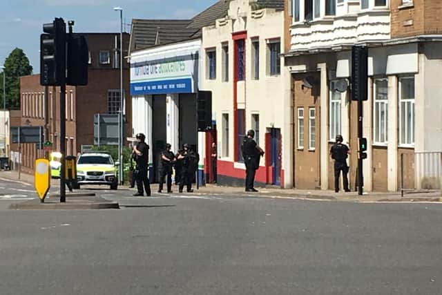 Armed police at the scene in Grafton Street