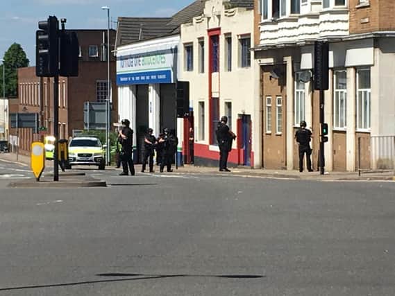 Armed police at the scene in Grafton Street