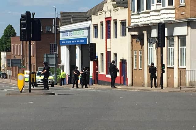 Armed police at the scene in Grafton Street