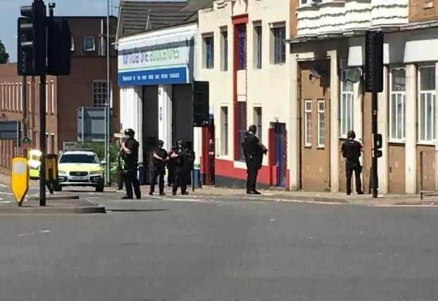 Armed police at the scene in Grafton Street