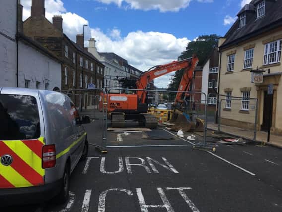 A large Sheep Street sinkhole is set to keep the road closed for a number of days.
