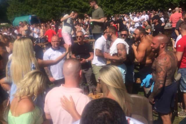 The England supporters got to see their side win 6-1 and go the top of the World Cup's Group G.