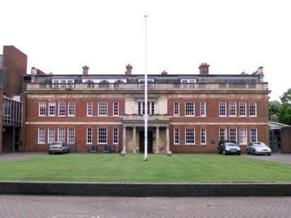 The former officer did not attend the misconduct hearing at Wootton Hall (pictured).