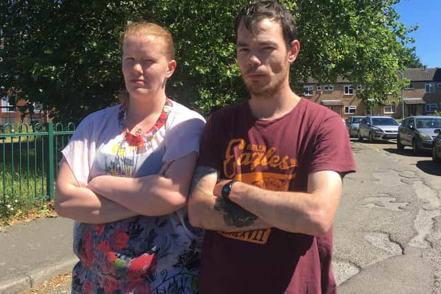 Exter Place residents Krisztian Piko and Rebecca Trusler have issued an urgent plea to the powers that be to give their street a much-needed facelift.