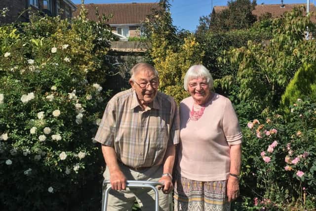 Peter and Joyce Bristow pictured in the garden of their Long Buckby home.