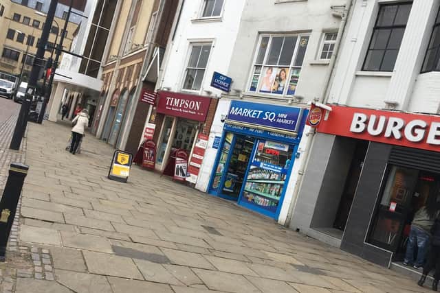 The incident took place outside Market Square Mini Market earlier today.