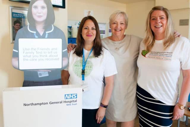 Mia with health and wellbeing coordinator Anne-Marie Dunkley, chief executive Dr Sonia Swart and charity coordinator Alison McCulloch.