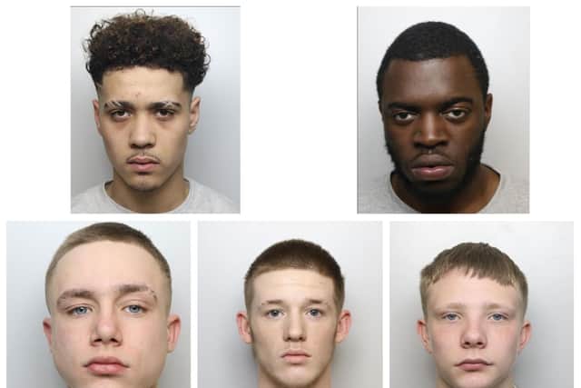 Clockwise from top-left, Kane Allaban-Hamilton, Aaron Joseph, William Ransford, Derice Wright and Lee Warren.