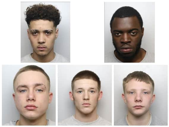 Five have been locked up for more than 36 year for the murder and manslaughter of Northampton teenager Liam Hunt.