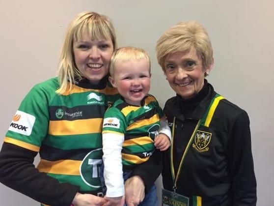 Joan Carnell (right) with her daughter, Sarah (left)