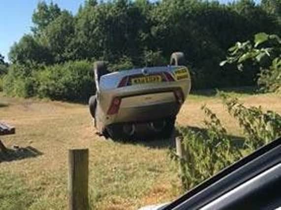 The car has been at the picnic benches near Sixfields Lake for a number of days.