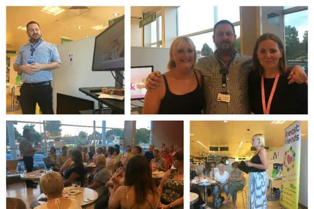 Pictured top right are Marion Chown, Dr Craig Knighton and Leonie Heard