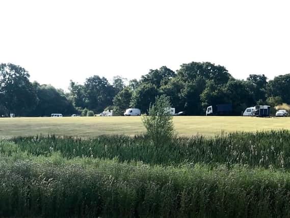 A group of travellers arrived on Delapre Park yesterday evening. Picture: NNWeather.