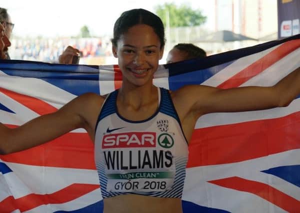 Northampton athlete Emily Williams celebrates her European Championship silver medal
