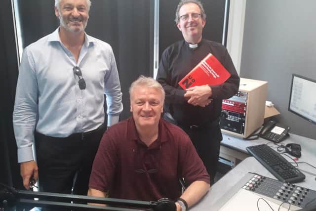 Left to right: Vice-chancellor Nick Petford, Adrian Pryce and Rev Richard Coles will appear on NLive tomorrow at 7pm.