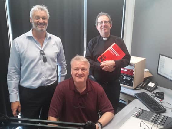 Left to right: Vice-chancellor Nick Petford, Adrian Pryce and Rev Richard Coles will appear on NLive tomorrow at 7pm.