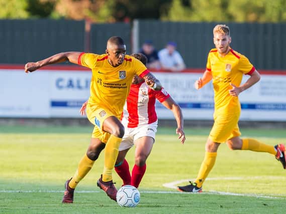 PROMISING: Right-back Hakeem Odoffin caught the eye during a steady first run-out for the Cobblers, 24 hours after signing for the club. Pictures: Kirsty Edmonds