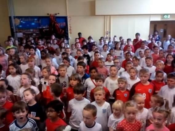Wootton Primary School pupils singing their hearts out