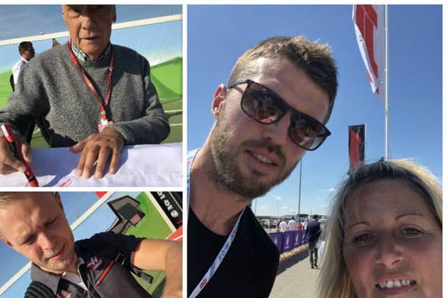 Niki Lauda, Kevin Magnussen and Michael Carrick