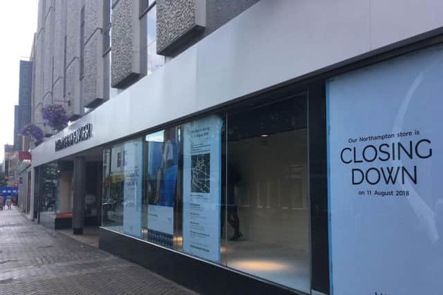 Closing down signs have gone up in the window of M&S in Abington Street