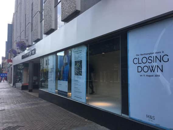 Closing down signs have gone up in the window of M&S in Abington Street