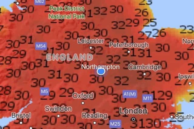 Temperatures are set to hot up again across Northamptonshire. Picture via @NNWeather