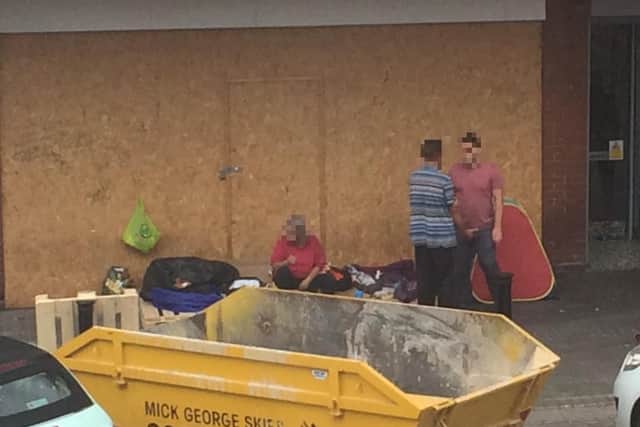 Some of the homeless people who have been using a shelter in Abington Street, Northampton, for the past 10 weeks