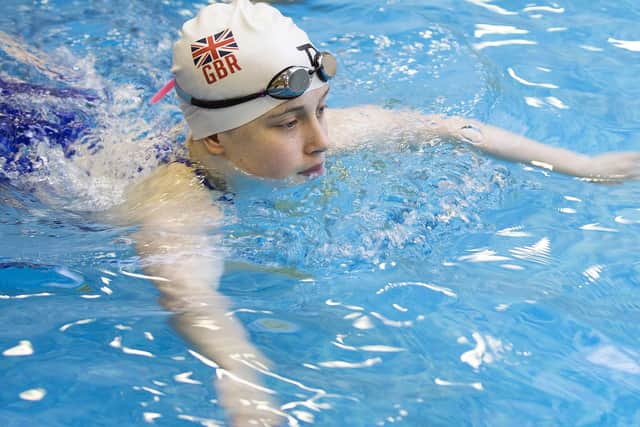 Ellie pictured at a swimming masterclass at Northampton High School last year.