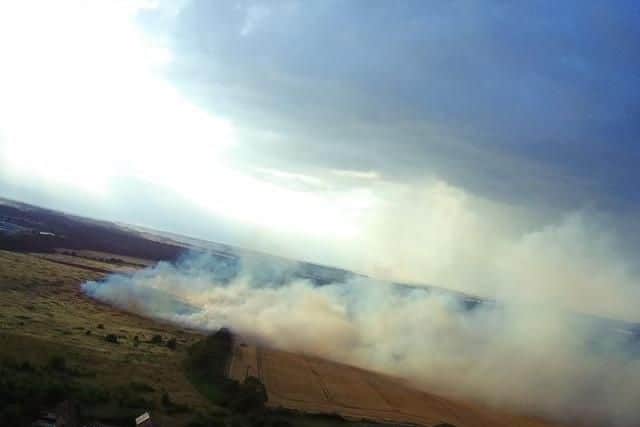 Six fire engines were called to a field in Harlestone Firs earlier this week.
