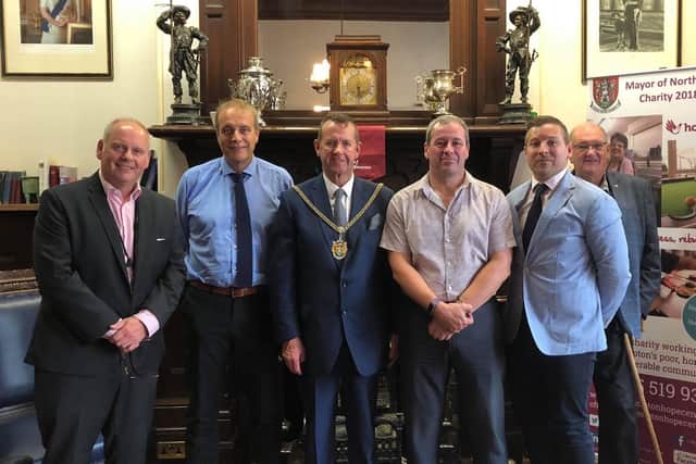 Pictured at the meeting last week (from left-right): Leader of the Council Jonathon Nunn, Martin Mason, mayor of Northampton Tony Ansell, Andy Roberts business engagement and tourism development officer for NBC, Wes Suter and councillor Phil Larratt.