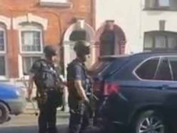 Armed police on scene in St Michael's Road. Picture and video credit: Kuba Maliszewski.