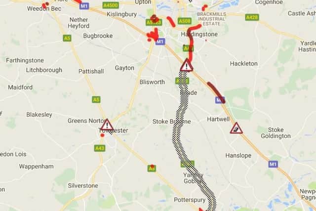 The A508 is expected to remain closed until tomorrow (Picture via AA)