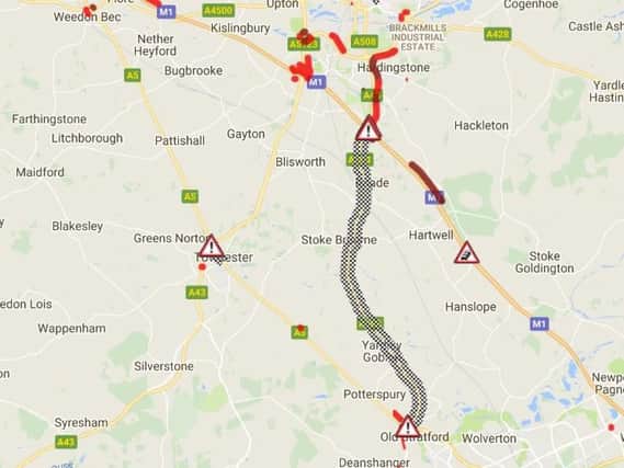 The A508 is expected to remain closed until tomorrow (Picture via AA)