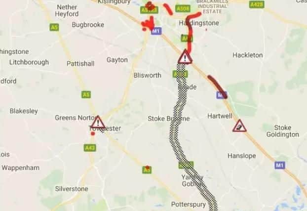 The road is closed both way. Picture via AA