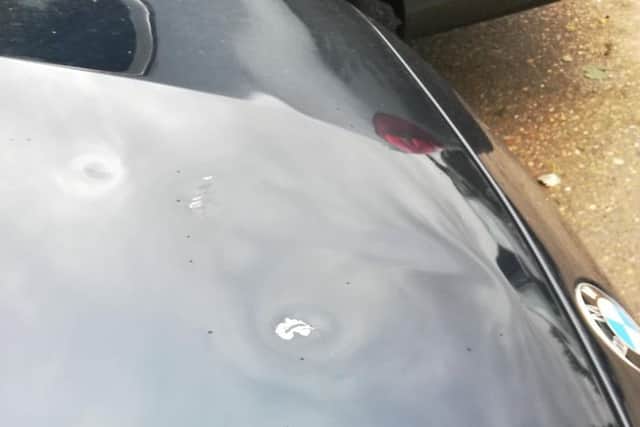 Thieves prised open the bonnet of the car to access the batter and disable the alarm.