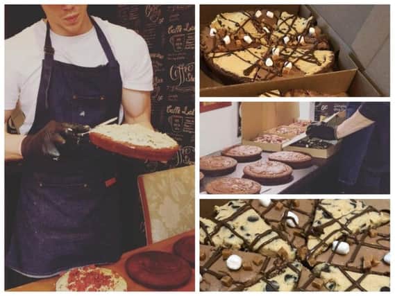Matt Millar and Pat Pinto are making pizza-sized brownies and delivering them by hand.