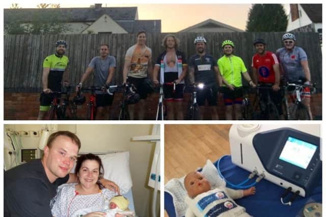 Rob Crussell (pictured bottom left) will be taking on a 340-cycling bike tour to Paris.