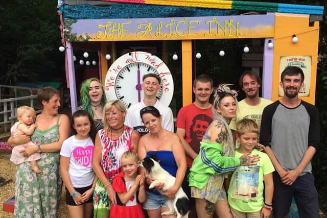Brogan's friends and family have helped build the memorial Wonderland themed garden.