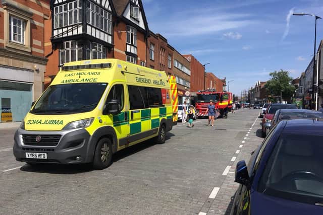 The boy fell after running on roofs in Abington Street
