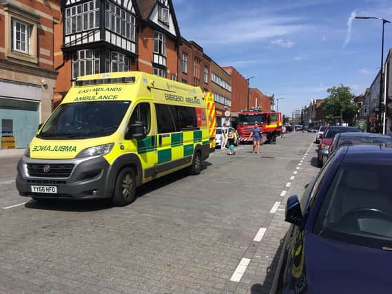 The boy fell after running on roofs in Abington Street