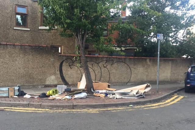 Matt King took this photo of fly-tipping on what he's nicknamed a "trash-island"